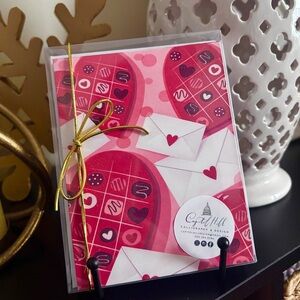 Valentine's Day 12 Pc FLAT Notecard Set
